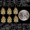 Antiqued Brass Pharaoh or King Tut Pendants or Charms - Set of Six - XXX - AB-C145